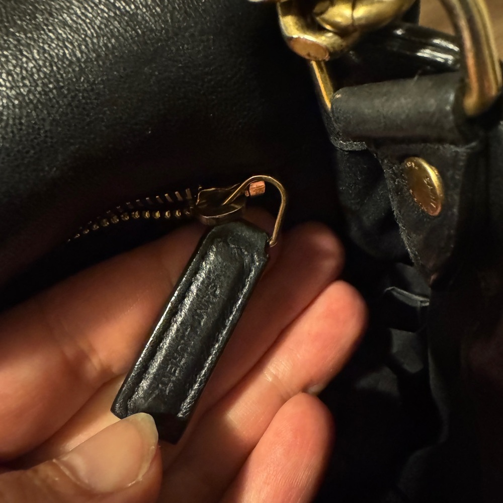 Saint Laurent Medium Nikki Black Leather Shoulder Bag with Yellow Gold Chain - Picture 15 of 16